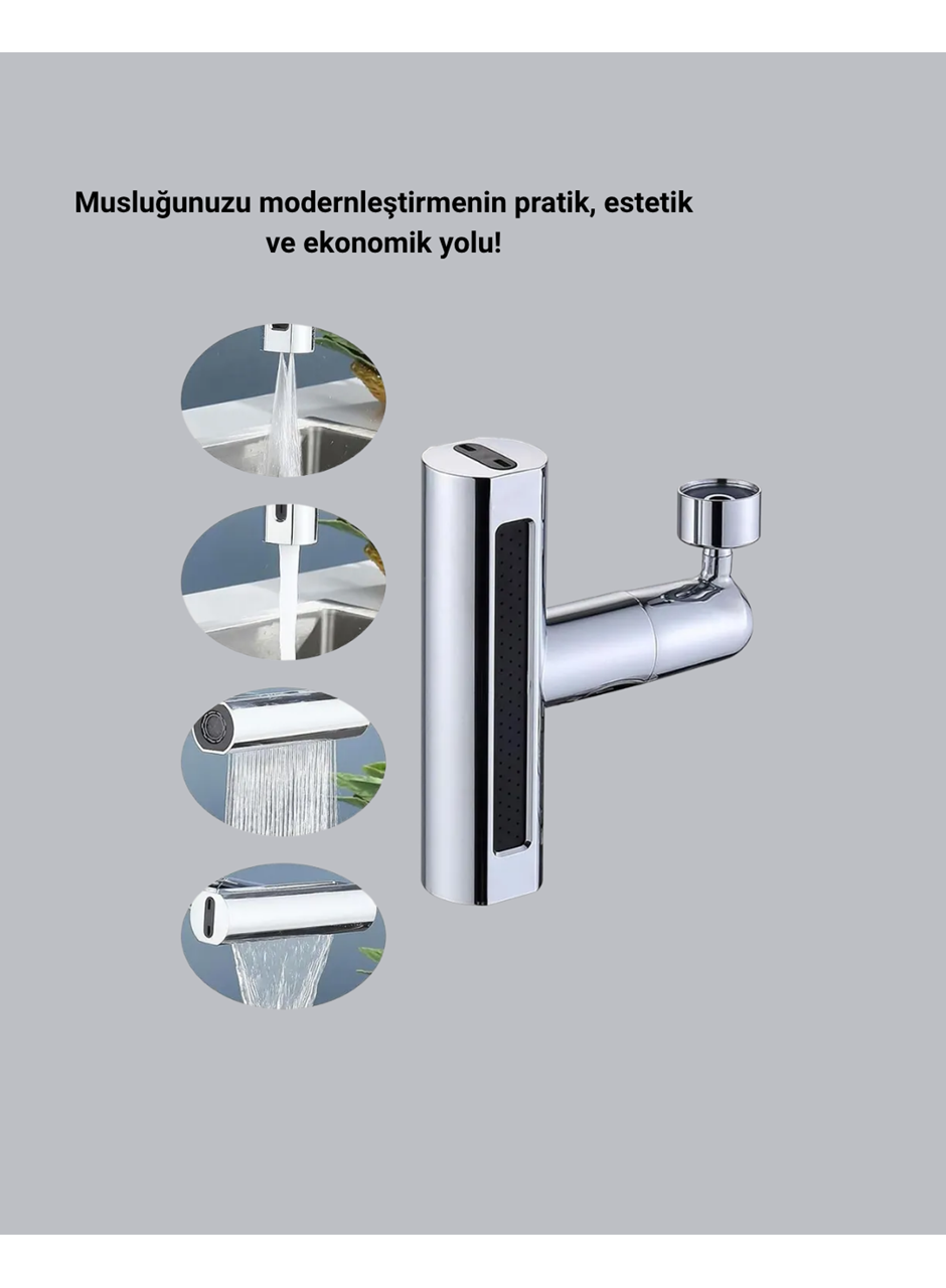 ABS Pirinç Alaşımlı Musluk Başlığı 4 Modlu 360° Dönebilen ve Ekonomik
