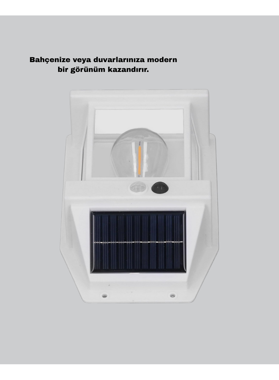 Üç Modlu Güneş Enerjili Duvar Lambası 1800mAh Bataryalı ve Hareket Sensörlü