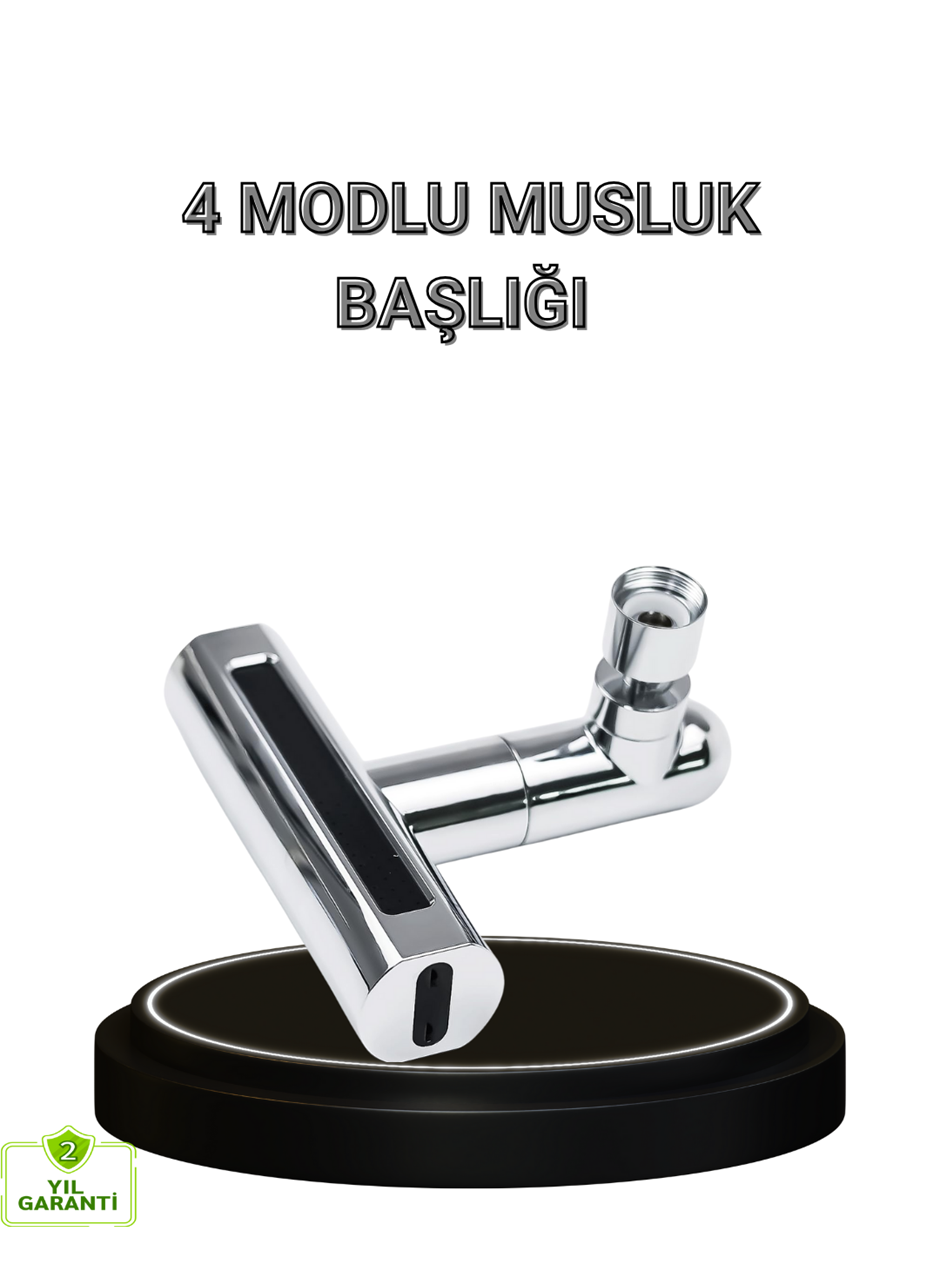 4 Fonksiyonlu Musluk Başlığı 360 Derece Dönebilen ve Su Tasarruflu