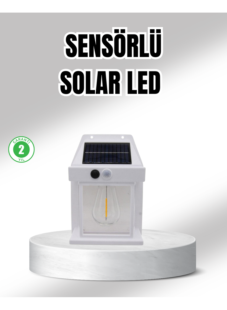 Güneş Enerjili Dış Mekan Sensörlü Duvar Lambası IP65 Su Geçirmez