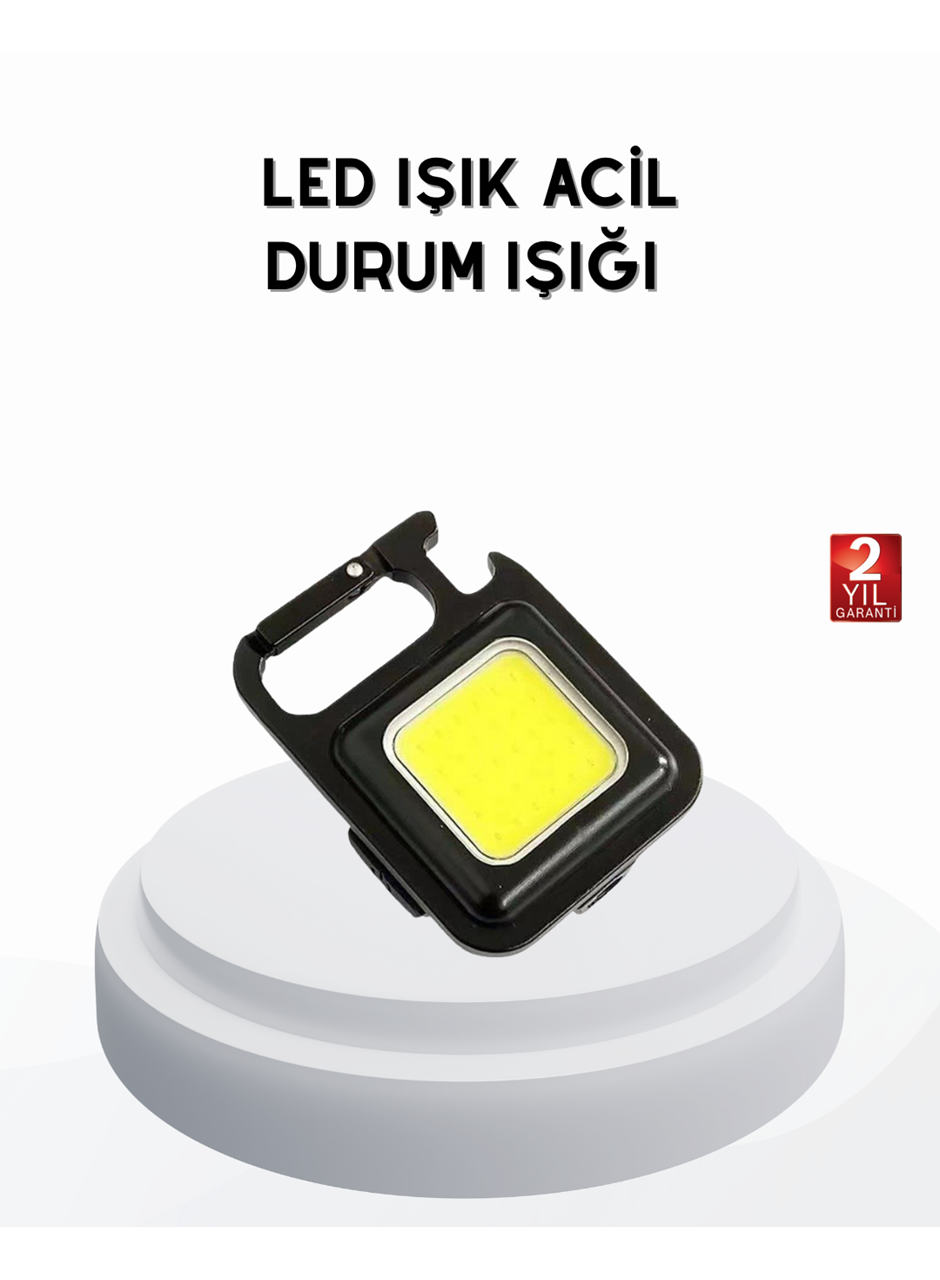 Mini 800 Lümen LED El Feneri – USB Şarjlı, 3 Kademeli Işık, Şişe Açacaklı Taşınabilir Tasarım