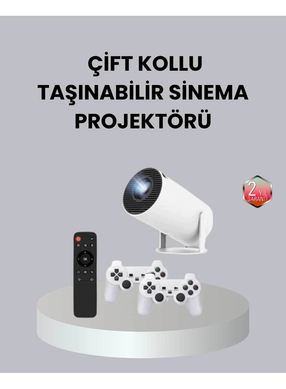 4K Wi-Fi 6 Projeksiyon Cihazı – 10.000+ Oyun Desteği, Kablosuz Bağlantı ve Çoklu Giriş Portları