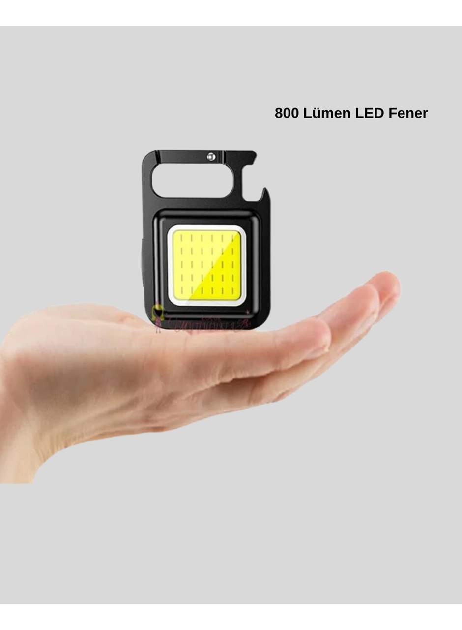USB Şarjlı 800 Lümen LED Fener – Mini Boy, 3 Işık Modlu, Anahtarlık Tipi El Feneri