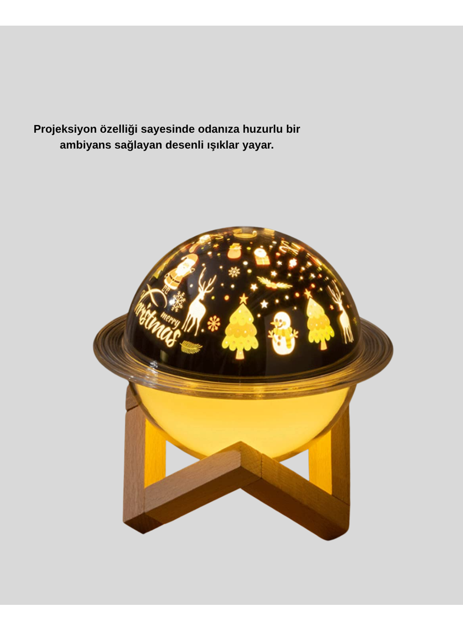 USB Mini Hava Nemlendirici ve Projeksiyon Lamba – Taşınabilir, Sessiz, Dekoratif Aromaterapi Cihazı