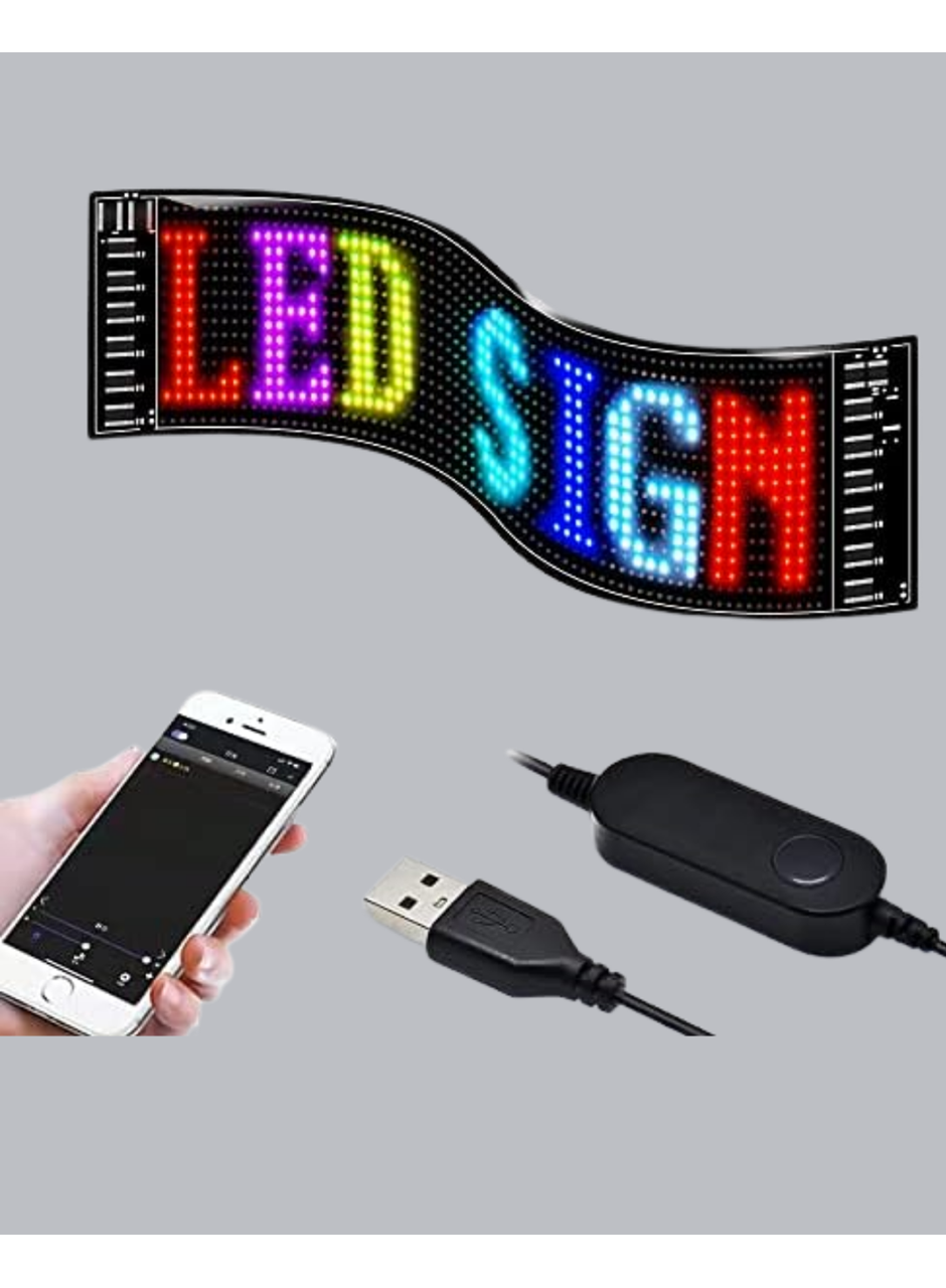 RGB LED Panel – Çok Renkli, Kumandalı, USB Bağlantılı Yazı ve GIF Gösterimli Akıllı Lamba