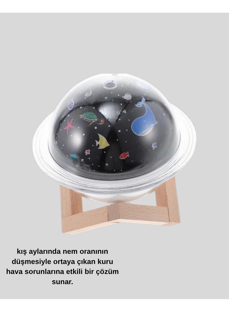 Aromaterapili USB Hava Nemlendirici – Projeksiyon Işıklı, Sessiz ve Şık Tasarım