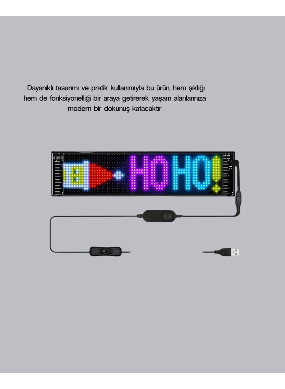 RGB LED Panel – Çok Renkli, Kumandalı, USB Bağlantılı Yazı ve GIF Gösterimli Akıllı Lamba