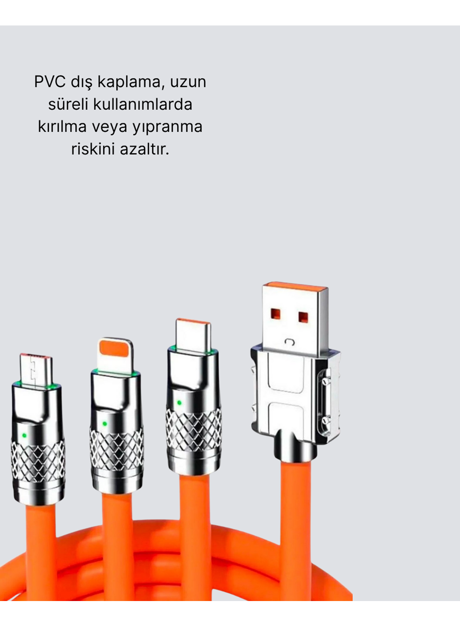 ÜÇLÜ Şarj Kablosu – Yüksek Hızlı, Dayanıklı ve Uzun Ömürlü