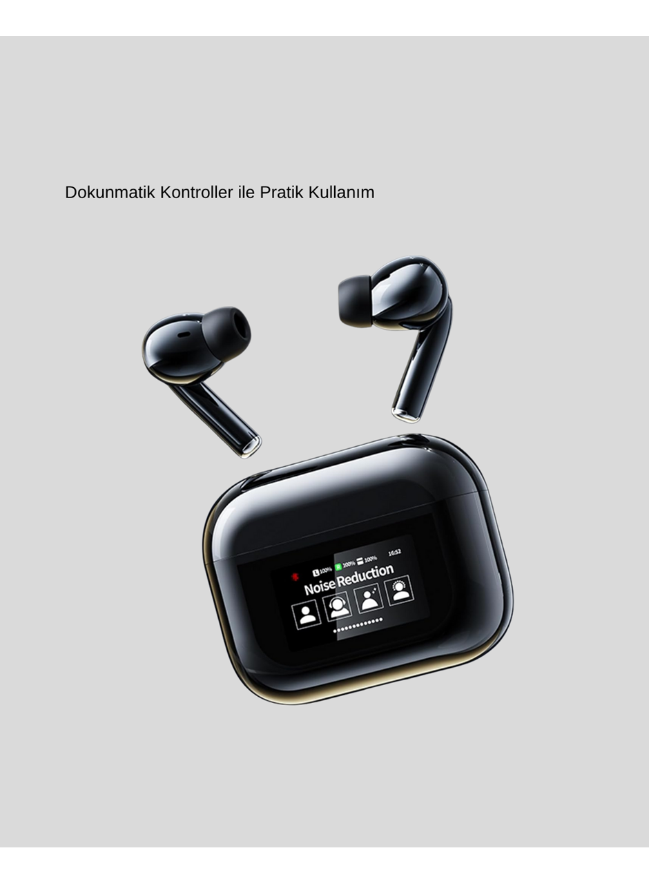 ANC Teknolojili Kablosuz Bluetooth Kulaklık – Dokunmatik, Dijital Göstergeli, Yüksek Ses Kalitesi