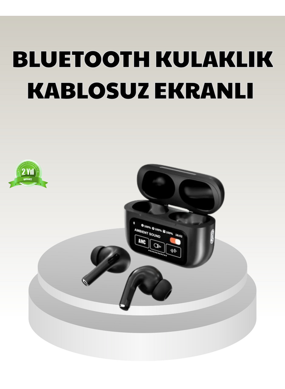 Bluetooth 5.3 ANC Kablosuz Kulaklık – Dokunmatik Kontrol, Dijital Ekran ve Uzun Pil Ömrü