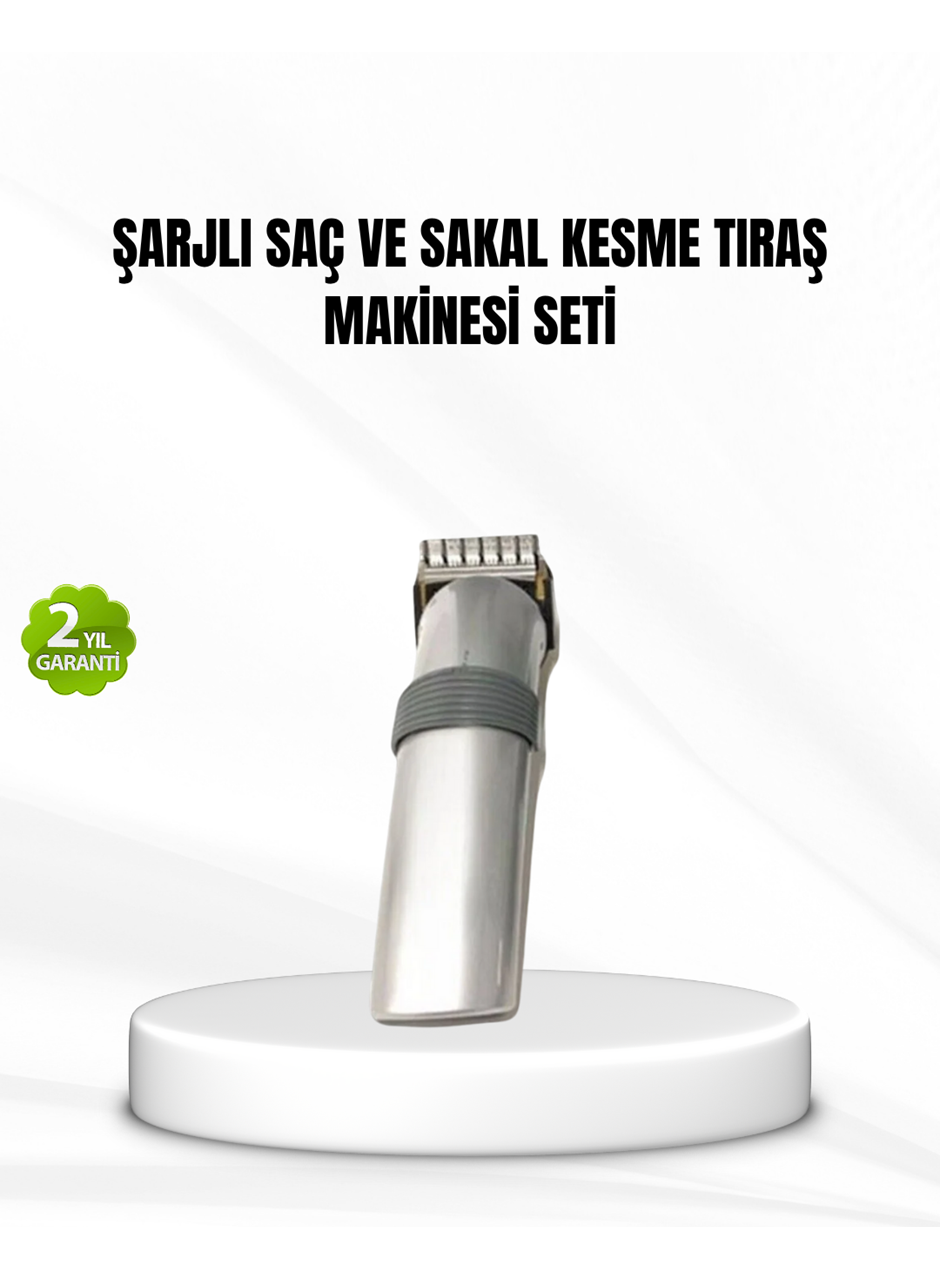 Şarjlı Saç ve Sakal Kesme Makinesi – Paslanmaz Çelik Bıçak, Ayarlanabilir Başlık