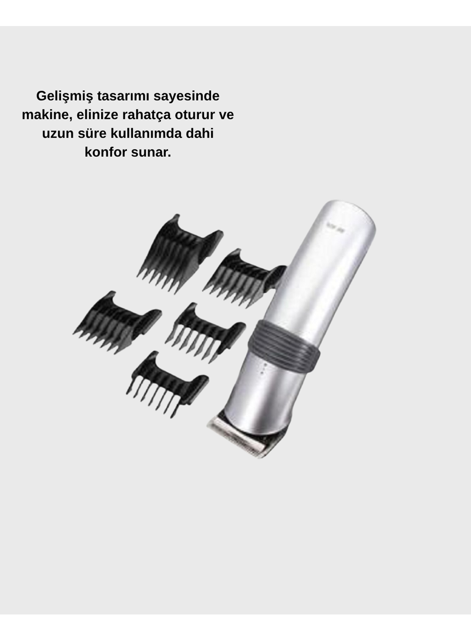Şarjlı Saç ve Sakal Kesme Makinesi – Paslanmaz Çelik Bıçak, Ayarlanabilir Başlık