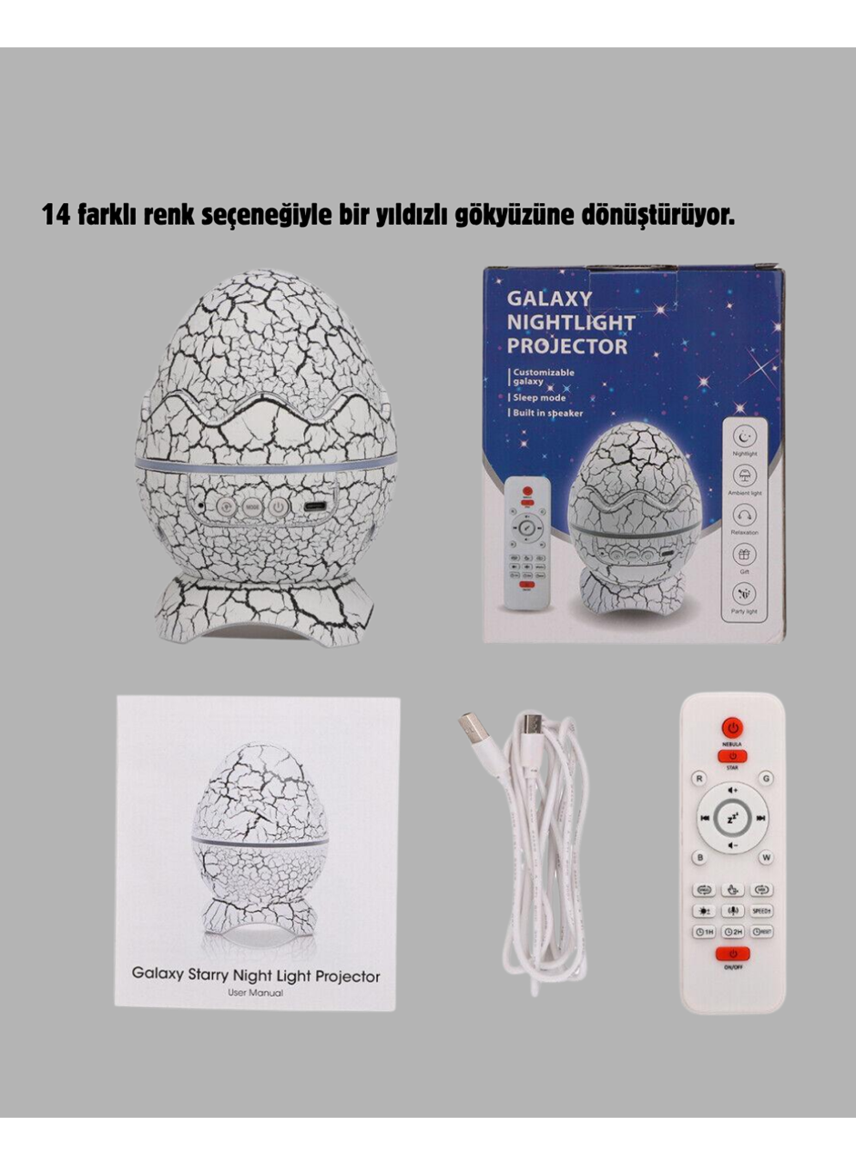 Dinozor Yumurta Gece Lambası Projektör – 14 Renk Seçeneği