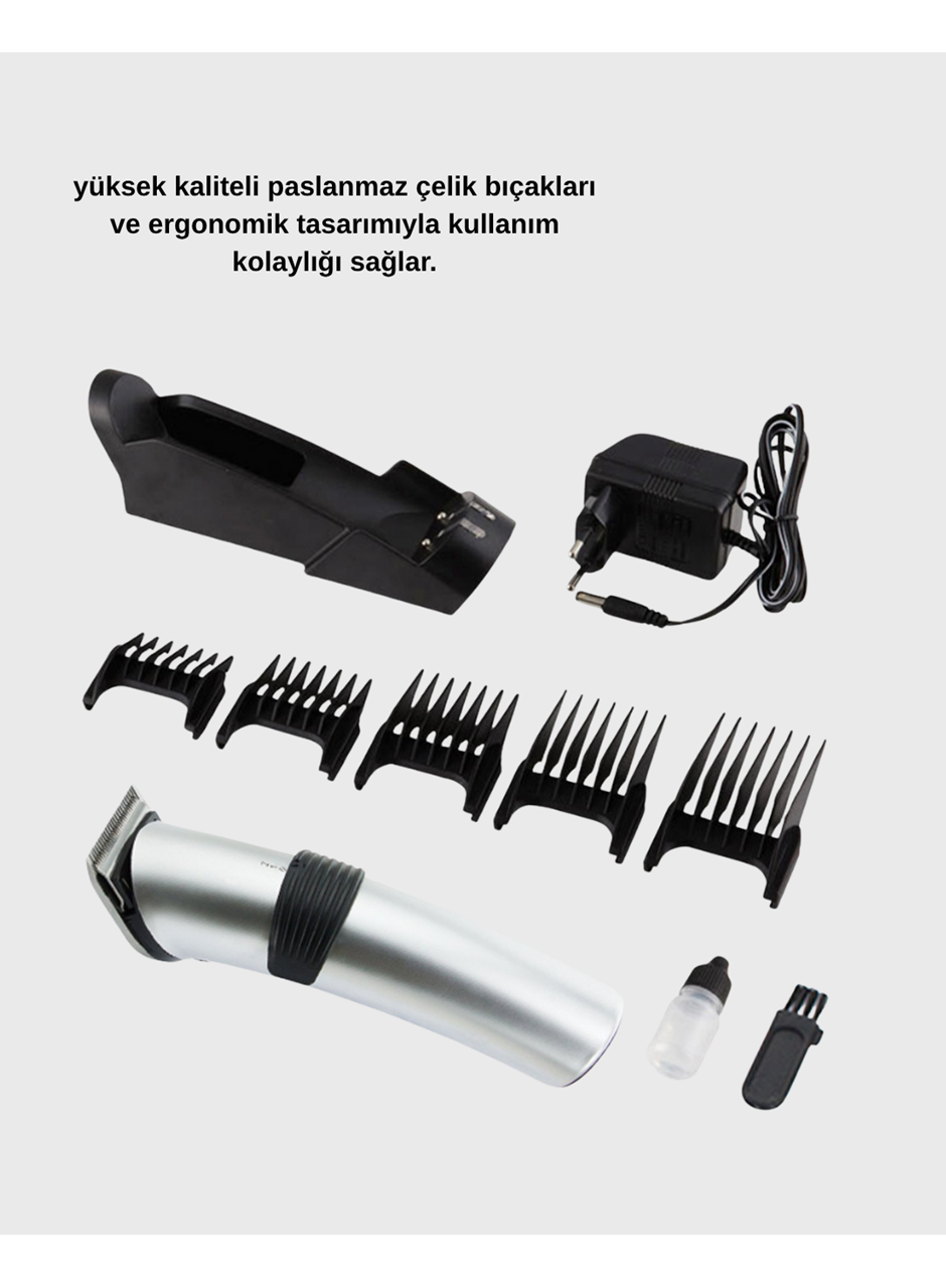 Kablosuz Profesyonel Tıraş Makinesi – Şarjlı, 60 Dakika Kullanım Süreli, Çelik Bıçaklı, Sessiz Motor