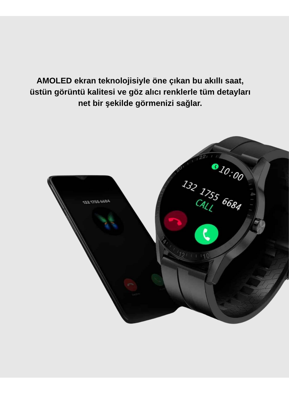 AMOLED Ekranlı Smartwatch – 3 Kordonlu, Kalp Atış & Uyku Takipli Akıllı Saat