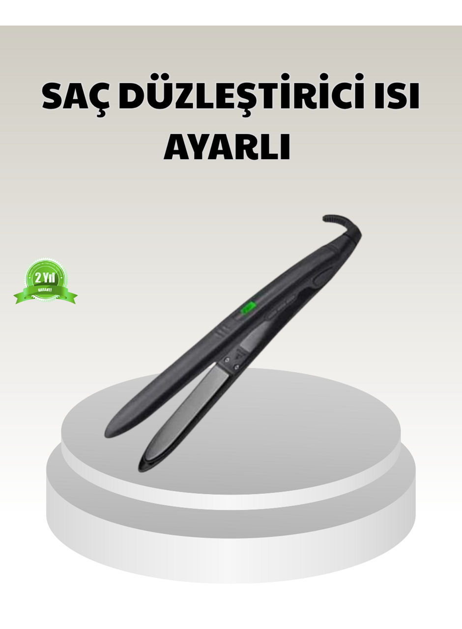 Dijital Ekranlı Isı Ayarlı Saç Düzleştirici –  Titanyum Plaka, Seyahat Dostu Tasarım