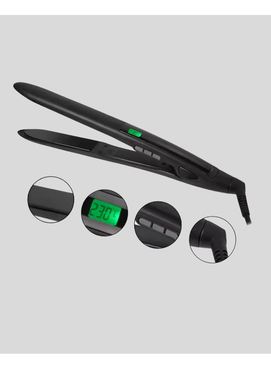 Dijital Ekranlı Isı Ayarlı Saç Düzleştirici –  Titanyum Plaka, Seyahat Dostu Tasarım