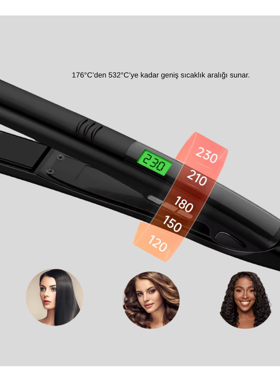 Titanyum Kaplamalı Saç Düzleştirici – Nem Koruma Sensörü