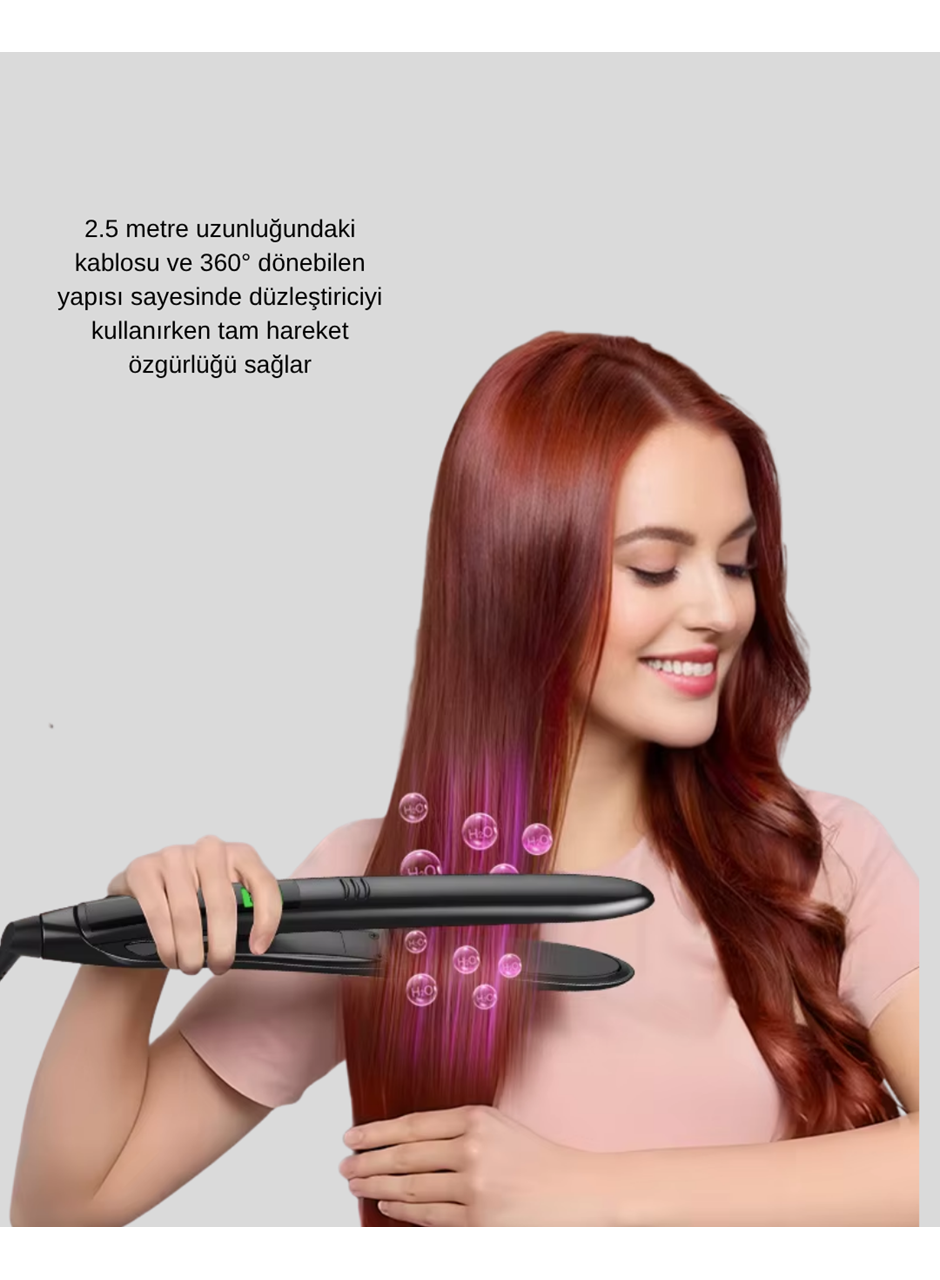 Titanyum Kaplamalı Saç Düzleştirici – Nem Koruma Sensörü