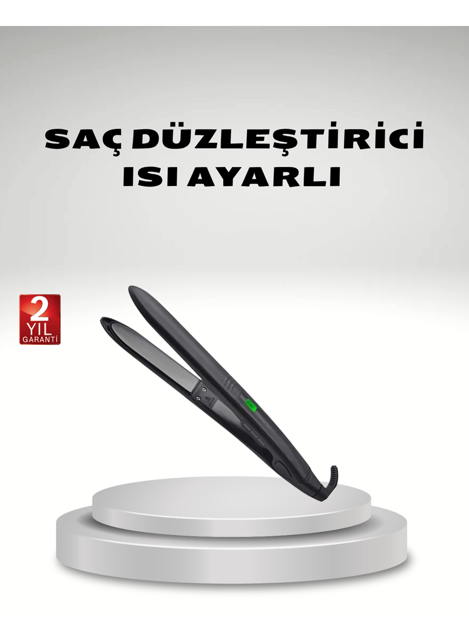 Isı Ayarlı Saç Düzleştirici Titanyum Seramik Plaka, Dijital Ekran