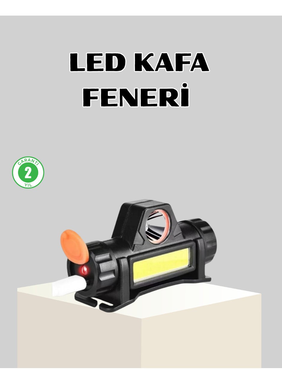 Kamp ve Doğa İçin Şarjlı LED Baş Feneri – Mıknatıslı, Su Geçirmez