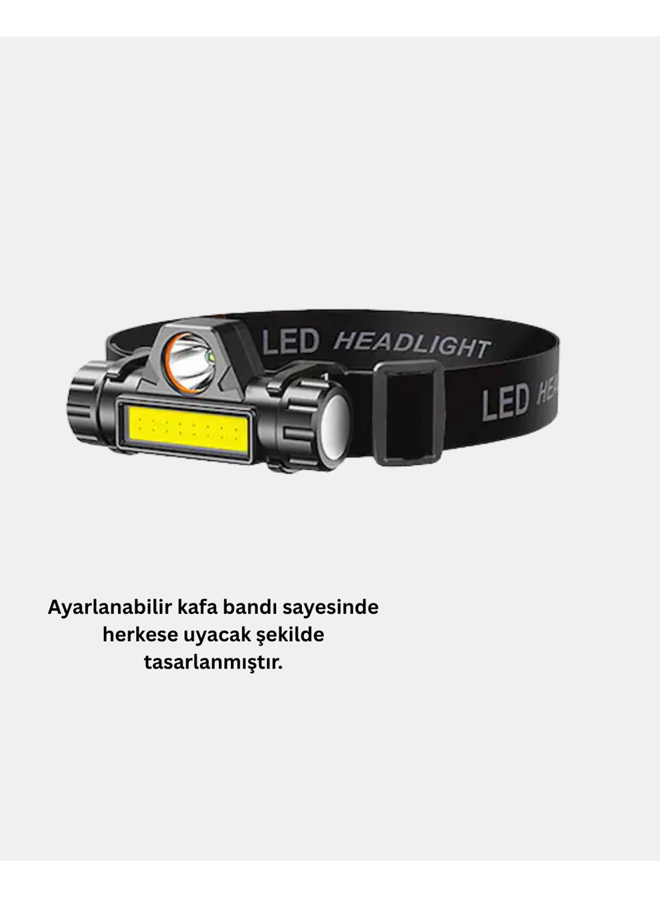 Kamp ve Doğa İçin Şarjlı LED Baş Feneri – Mıknatıslı, Su Geçirmez