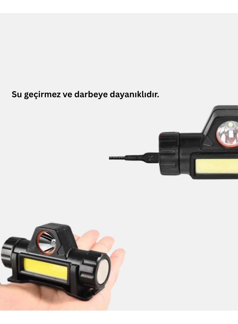 Profesyonel Şarjlı LED Kafa Lambası – Uzun Mesafe + Ortam Aydınlatması