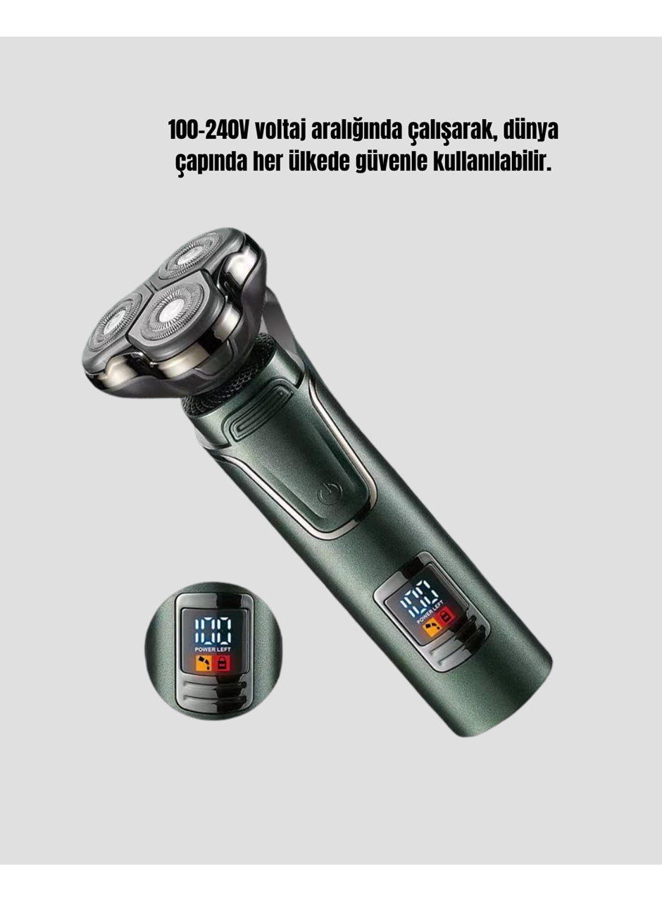 Kablosuz Profesyonel Erkek Bakım Seti – 3 Başlıklı, 3D Akıllı Kesim, Taşınabilir