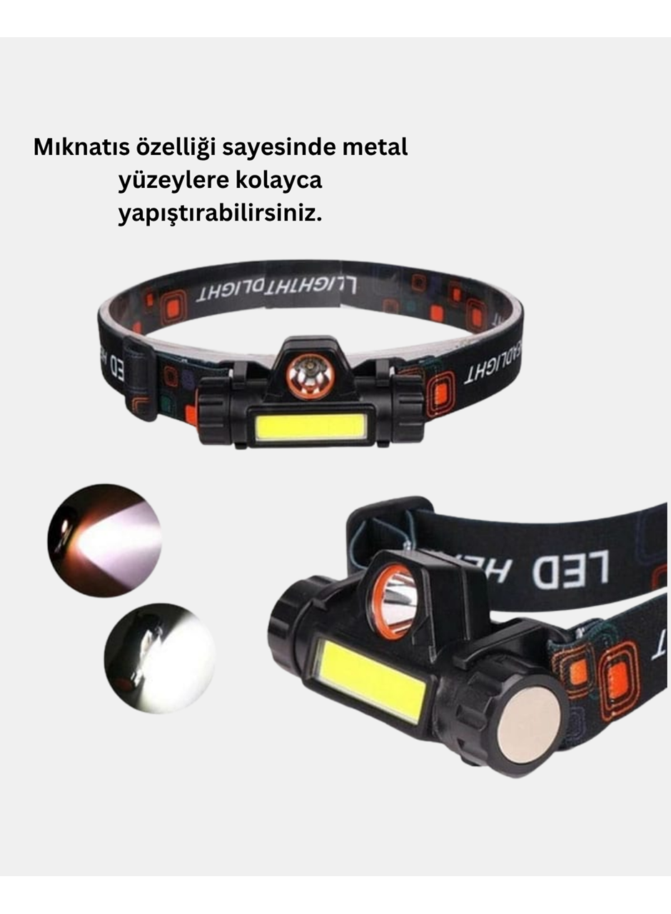 Profesyonel Şarjlı LED Kafa Lambası – Uzun Mesafe + Ortam Aydınlatması
