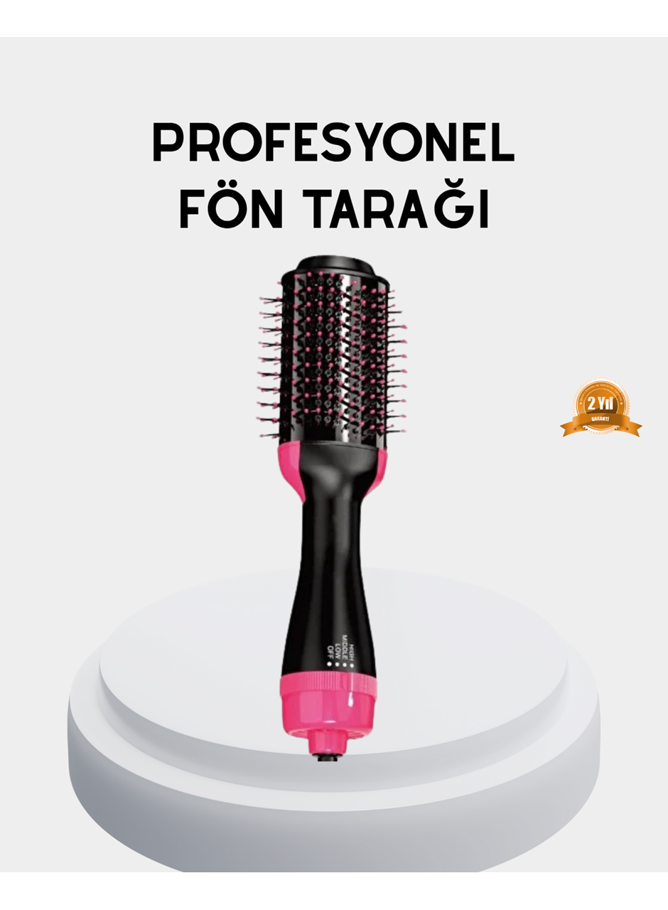 Yeni Nesil Fön Tarağı – 220°C Isı, Negatif İyon, 360° Dönebilen Kablo