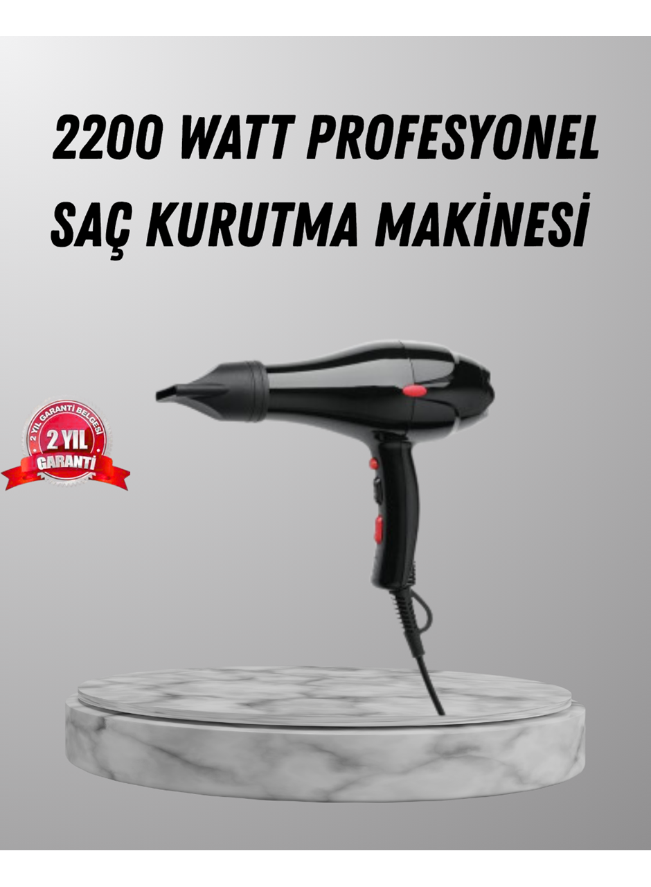 2200W Fön Makinesi – Profesyonel AC Motor, Soğuk ve Sıcak Üfleme