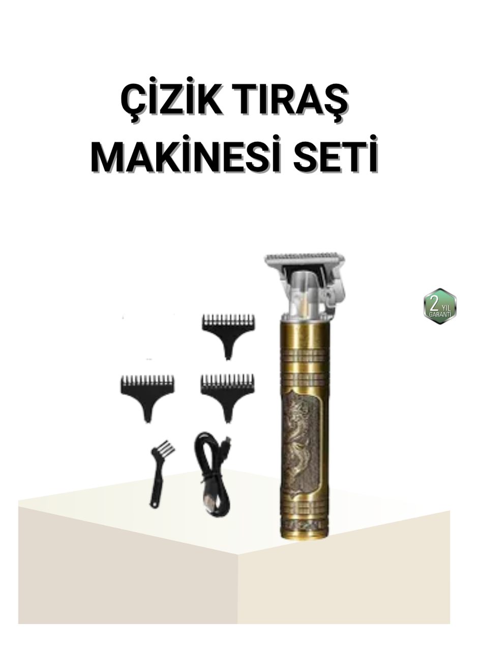 T Bıçaklı Profesyonel Çizik Tıraş Makinesi Seti – 120 Dakika Kullanım, Şarjlı & Kablolu