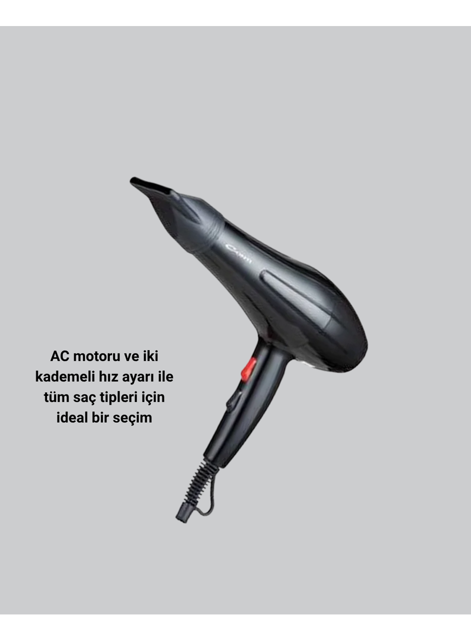 Profesyonel 2200W Fön Makinesi – AC Motorlu, Hızlı Kurutma, Hafif Tasarım