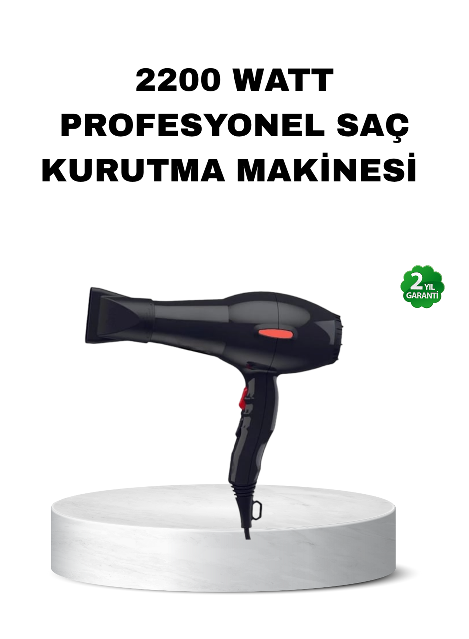 Profesyonel Saç Kurutma Makinesi – AC Motor, Soğuk Üfleme, 2 Hız Kademesi