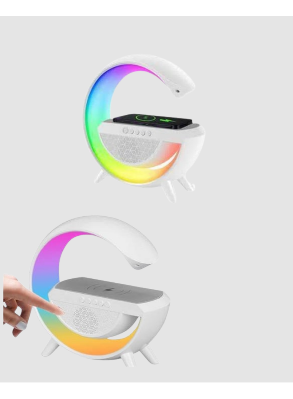 Bluetooth 5.0 Hoparlör – Kablosuz Şarj, RGB Gece Lambası ve FM Radyo
