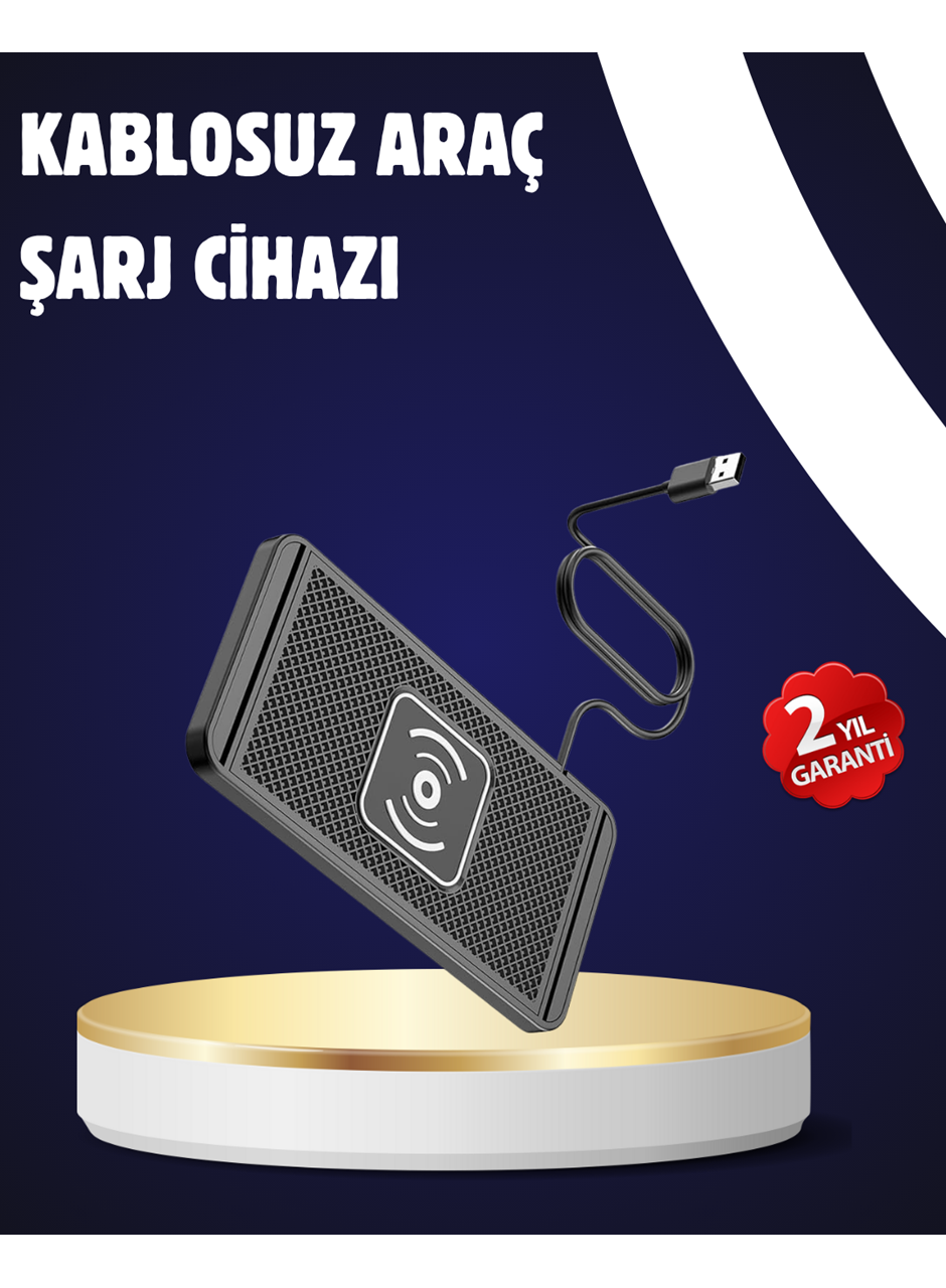 Kaymaz Manyetik Kablosuz Şarj Pedi – Araç, Ofis ve Ev Kullanımına Uygun