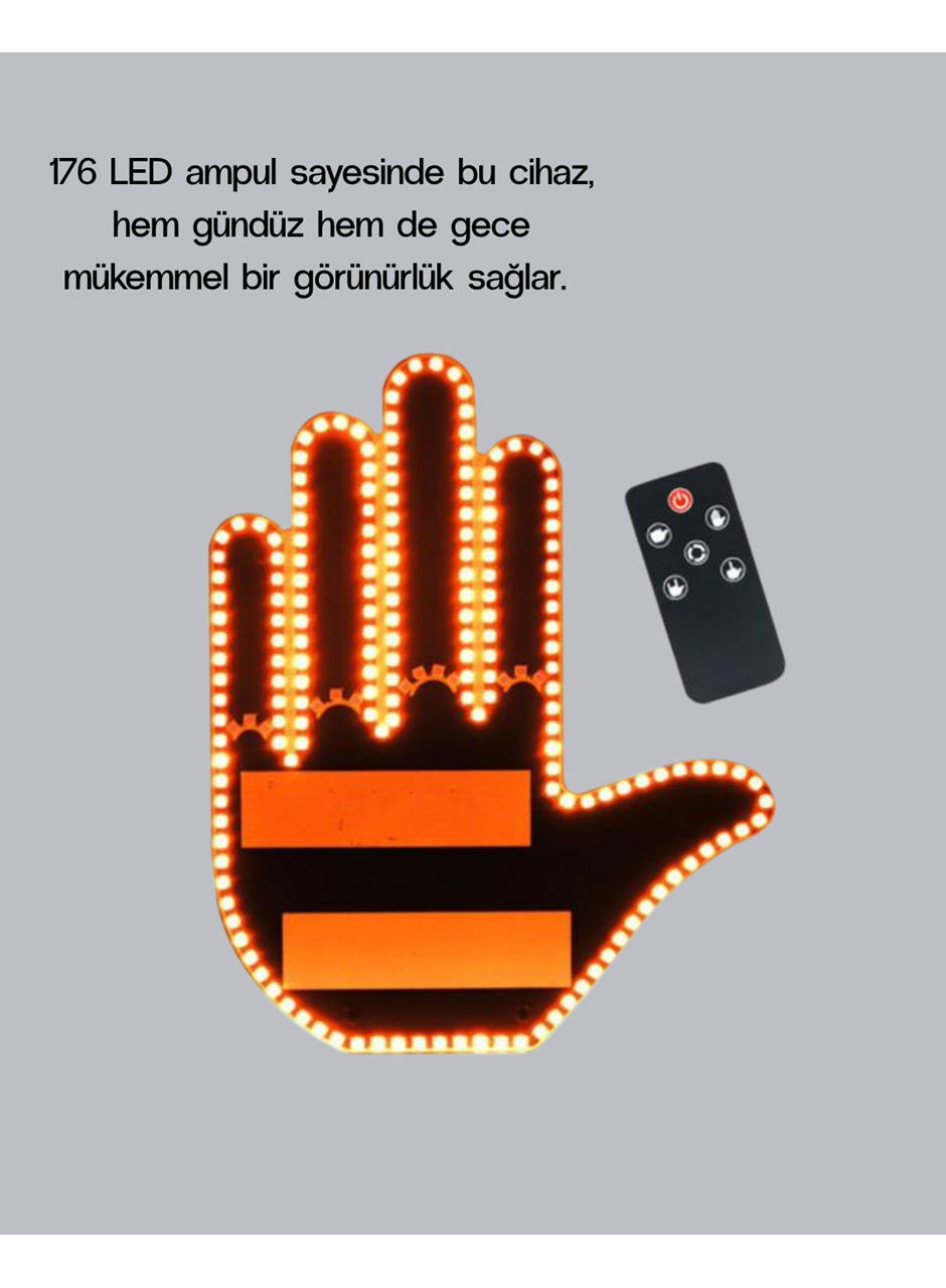 El Hareketiyle Kontrol Edilen 176 LED Amber Güvenlik Lambası