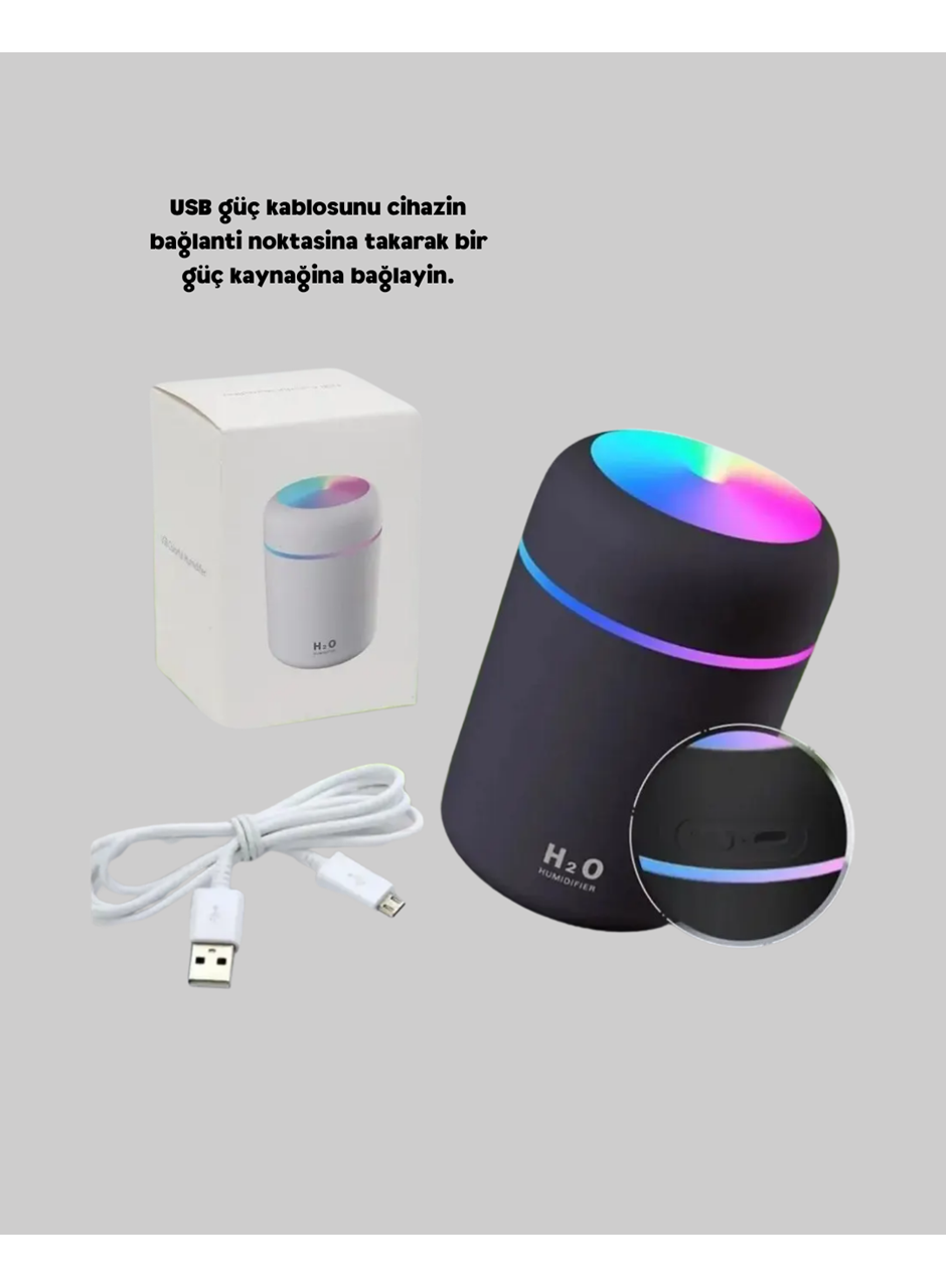 Taşınabilir USB Mini Nemlendirici – LED Aydınlatmalı, Çift Püskürtme Modu
