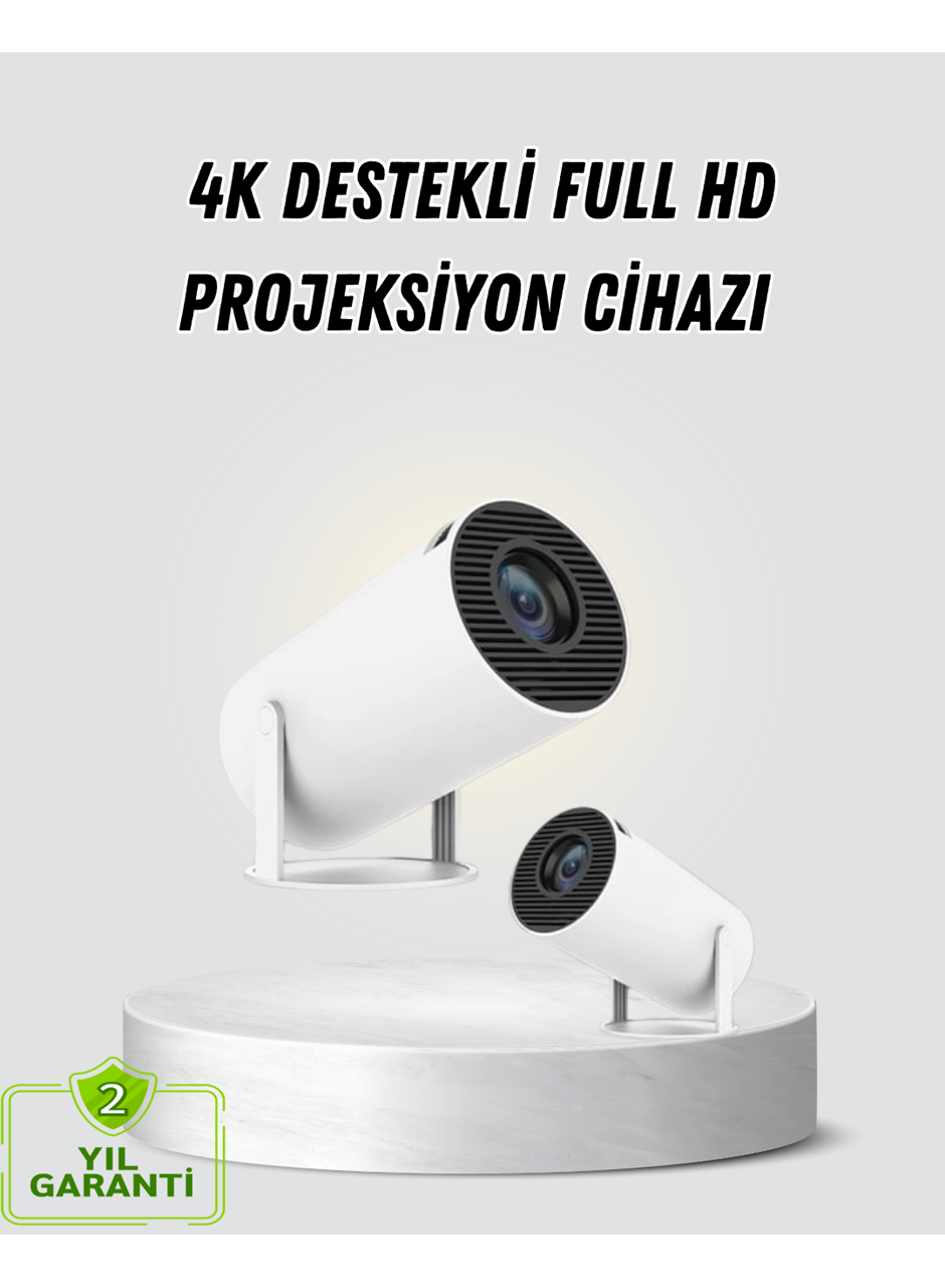 Full HD 4K Destekli Akıllı Projeksiyon – 130 inç Ekran, Uzun Ömürlü Ampul ve Çoklu Giriş