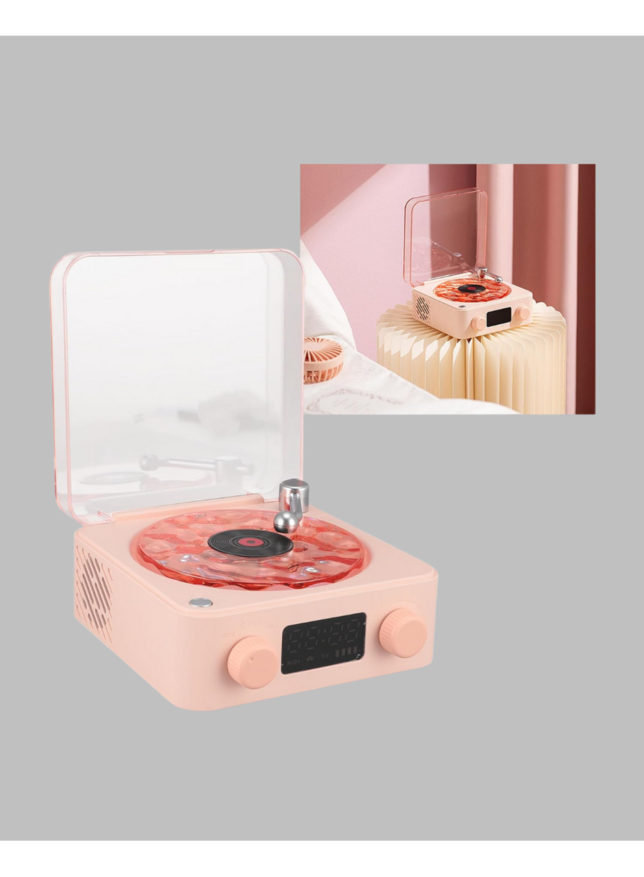 Retro Bluetooth Hoparlör – Yumuşak Gece Lambası ve Saat Göstergeli