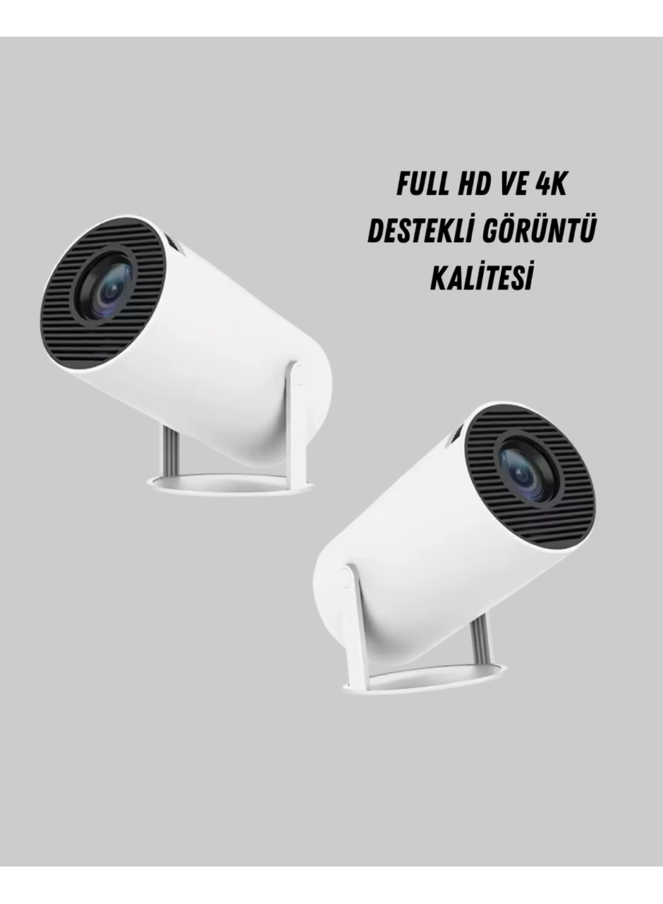 4K Destekli Full HD Projeksiyon Cihazı – 130 inç Geniş Ekran, WiFi ve HDMI Bağlantılı