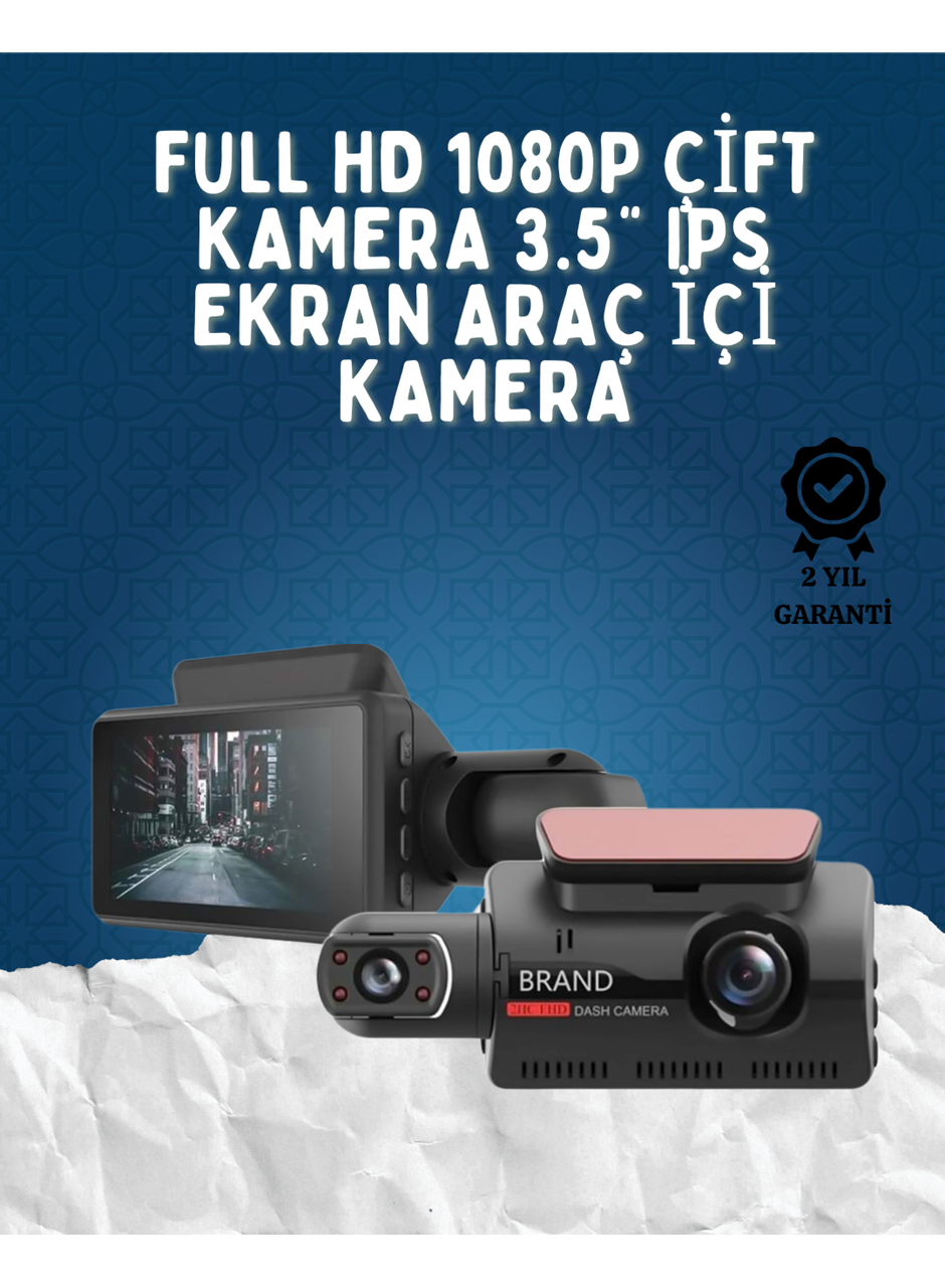 Çift Görüşlü Dashcam – Gece Görüşlü 1080P Araç İçi Güvenlik Kamerası