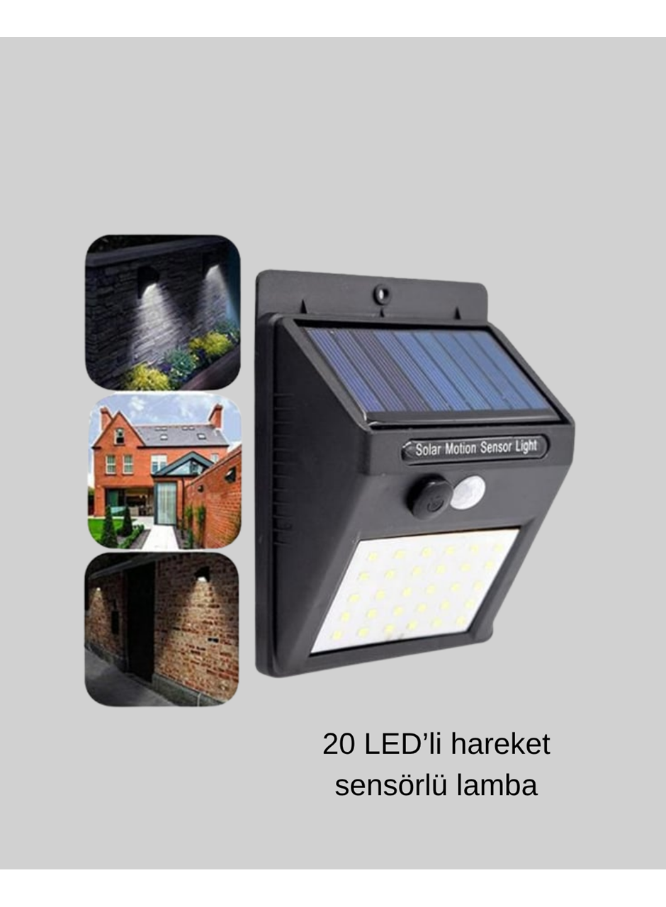 Solar Güçlü LED Dış Mekan Lambası – Güneş Enerjisiyle Şarj Olan Sensörlü Bahçe Işığı