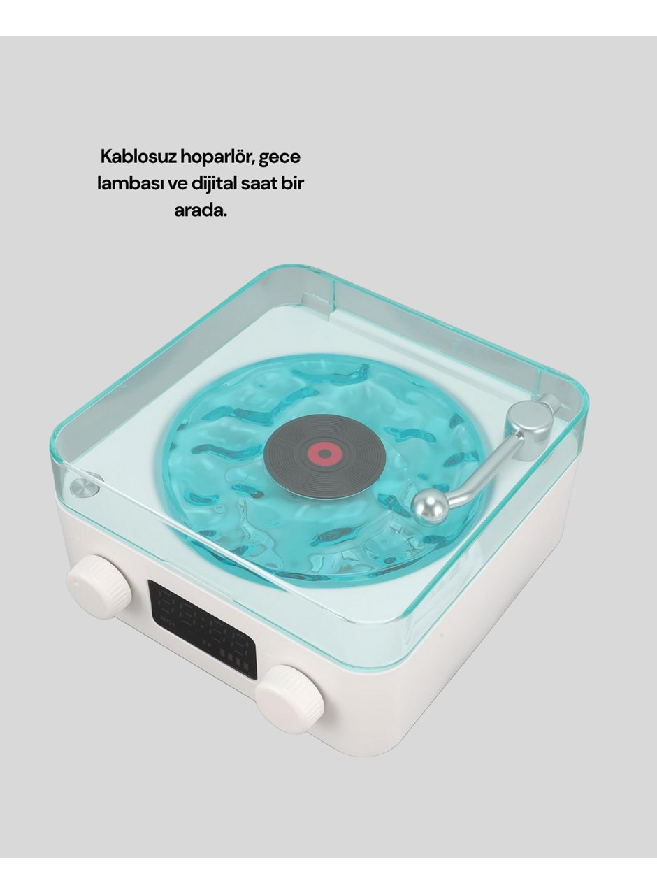 Bluetooth Hoparlör – 3-ü-1 Saatli Gece Lambası ve Vintage Tasarım