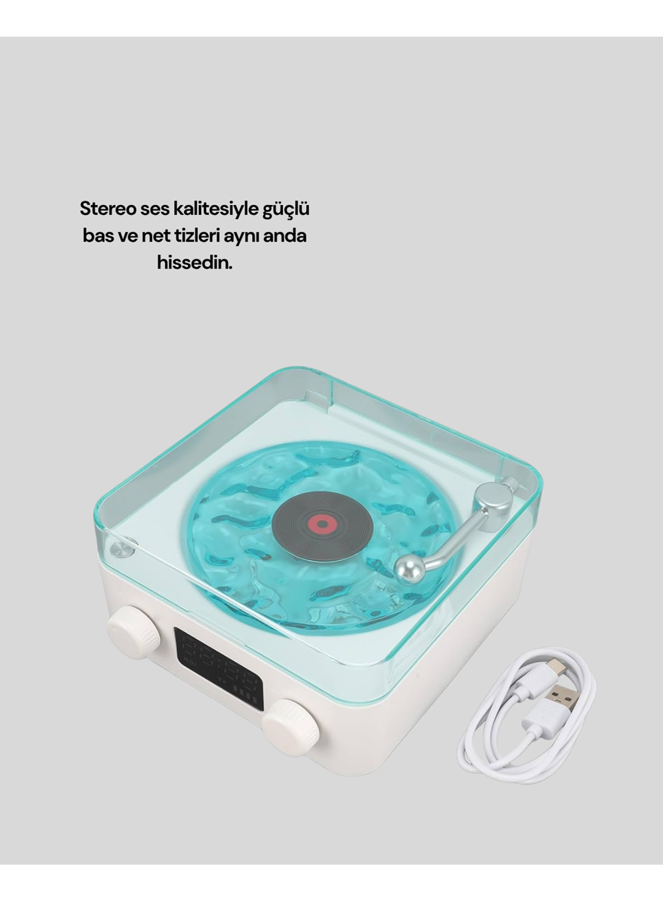 Bluetooth Hoparlör – 3-ü-1 Saatli Gece Lambası ve Vintage Tasarım