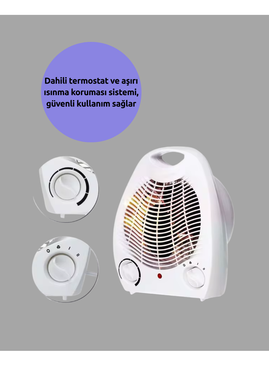 Fanlı Elektrikli Isıtıcı – 3 Kademeli Isı Ayarı ve Güvenli Kullanım