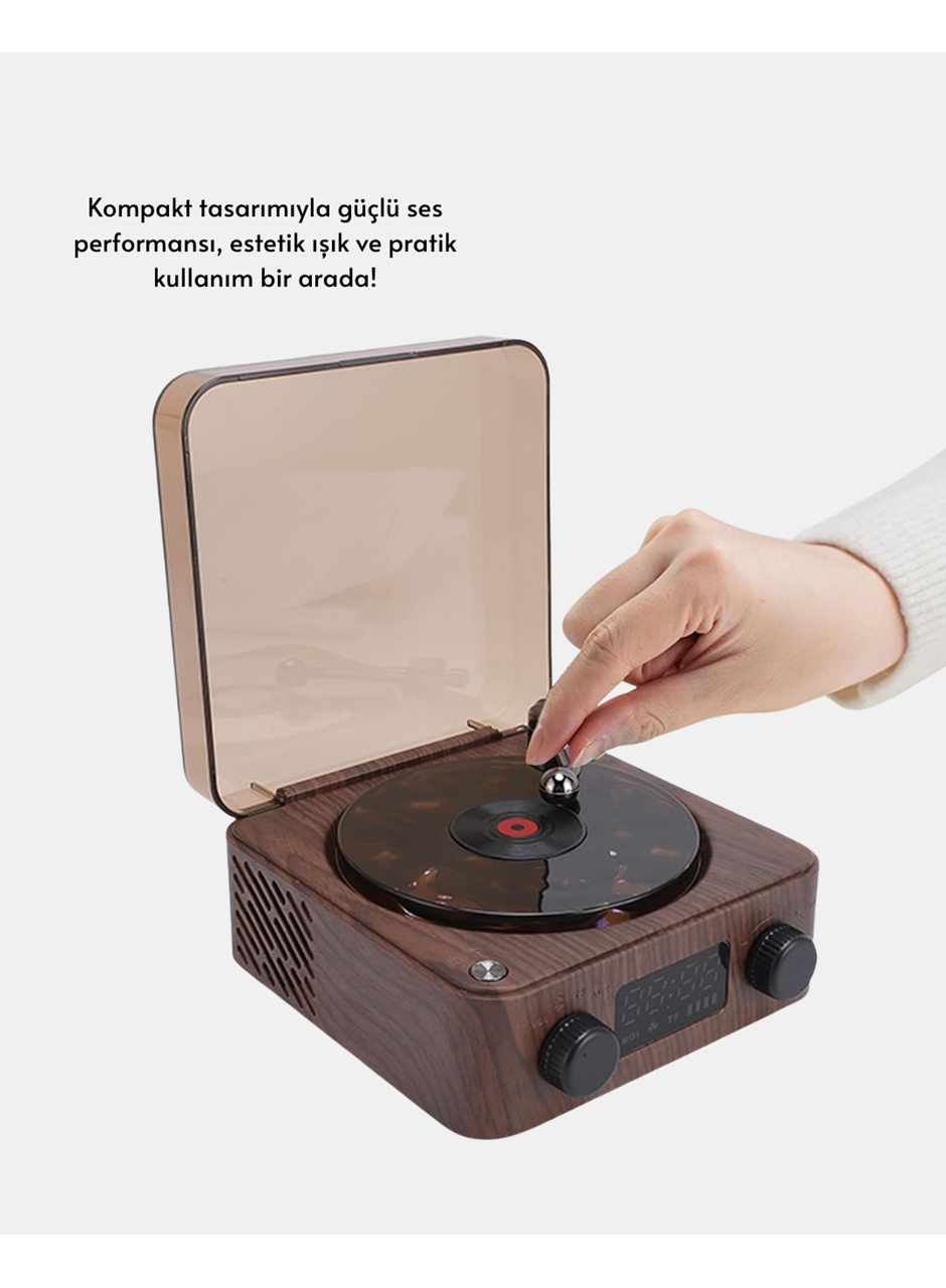 Saatli Gece Işıklı Hoparlör – Modern ve Vintage Tasarım