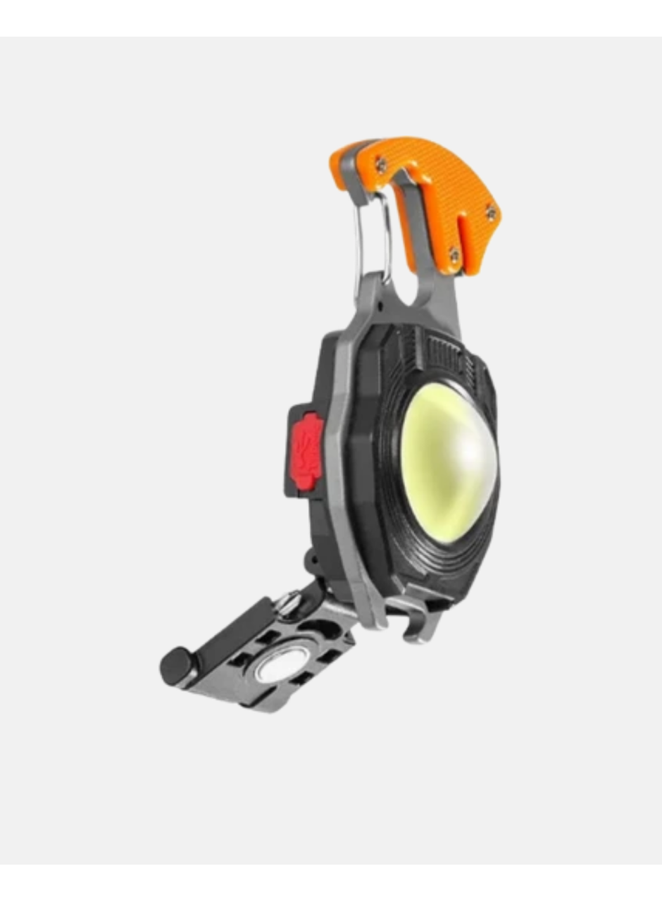 Mini LED Anahtarlık Fener – Şişe Açacağı, Tornavida, Düdük ve USB Şarj Özellikli