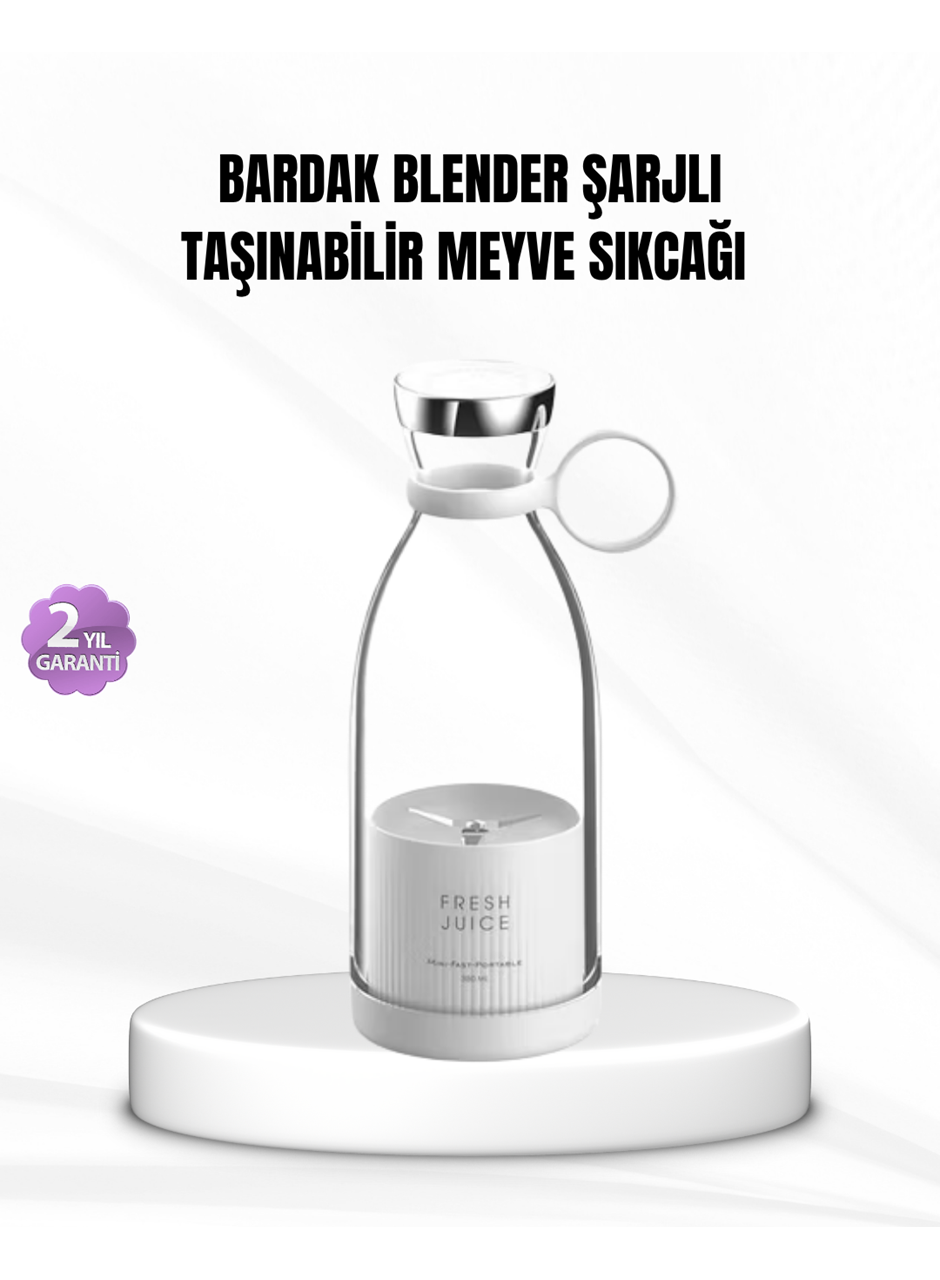 Şarjlı Portatif Blender – Gıda Sınıfı Malzeme, 10 Kullanımlık Pil, Mini Boy ve Hafif Tasarım