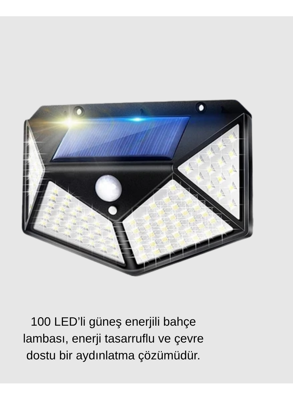 100 LED Güneş Enerjili Bahçe Lambası – PIR Sensörlü, IP65 Su Geçirmez Dış Mekan Aydınlatma